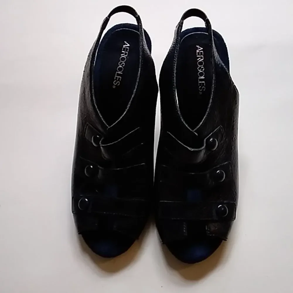 AEROSOLS LEATHER UPPER BALANCE BLACK WOMEN SHOES SIZE 9M